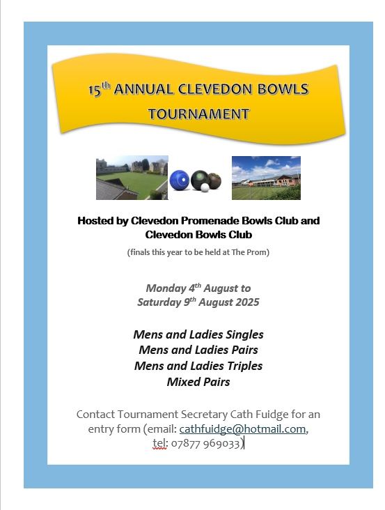 15th Annual Clevedon Bowls Tournament flyer