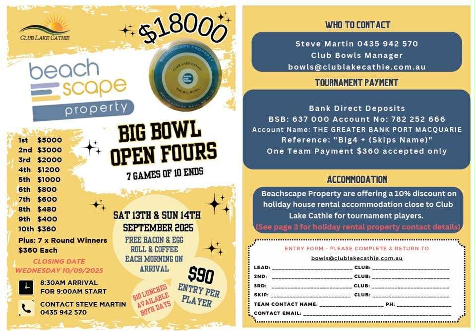 Big Bowl Open Fours