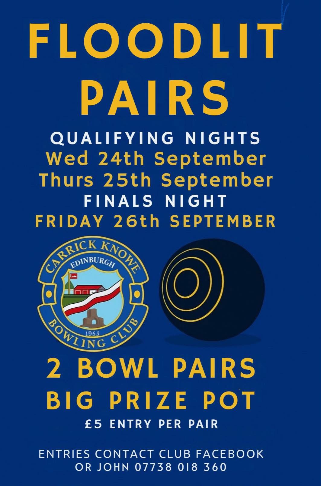 Carrick Knowe Floodlit Pairs flyer