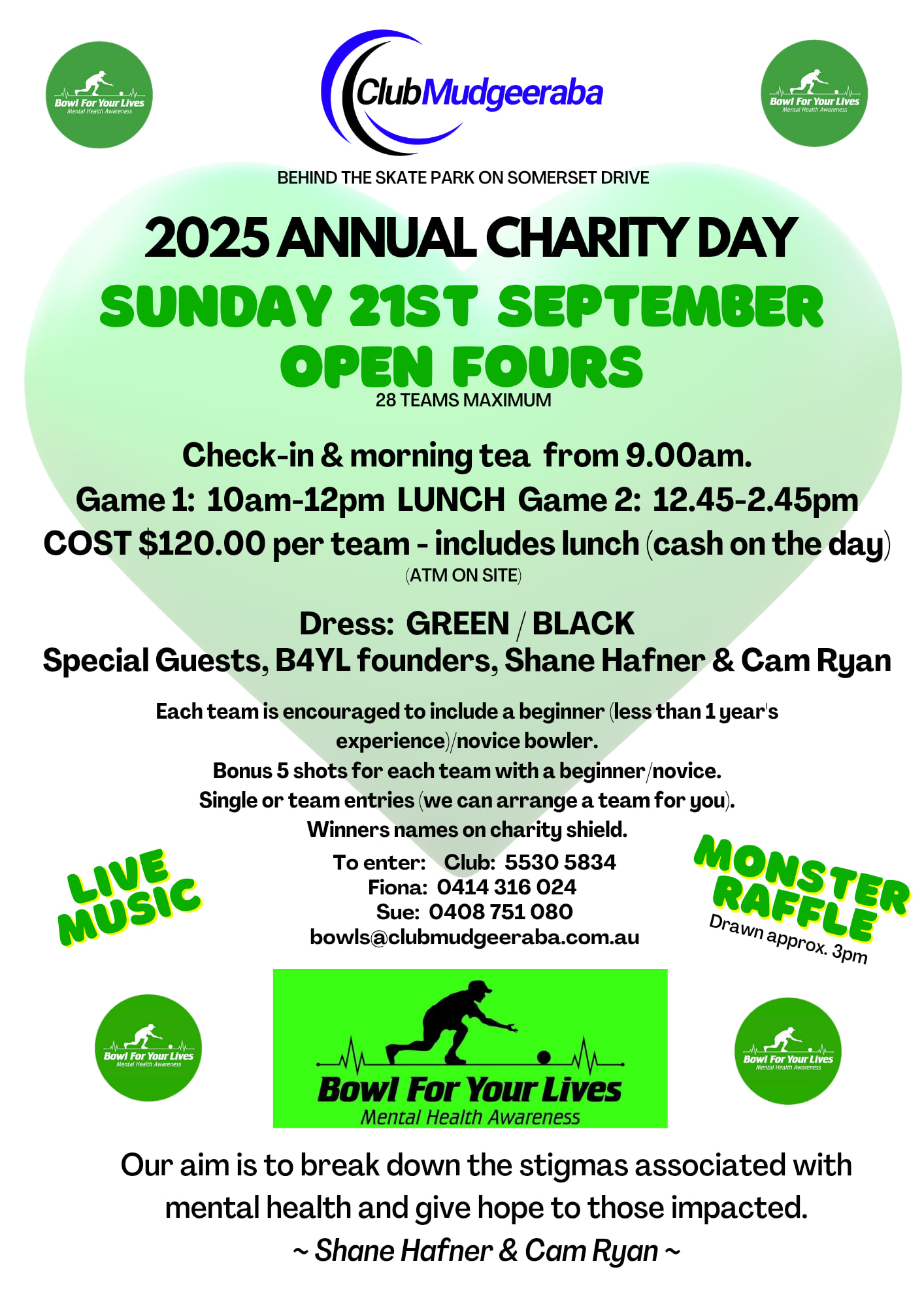 2025 Annual Charity Day Open Fours flyer