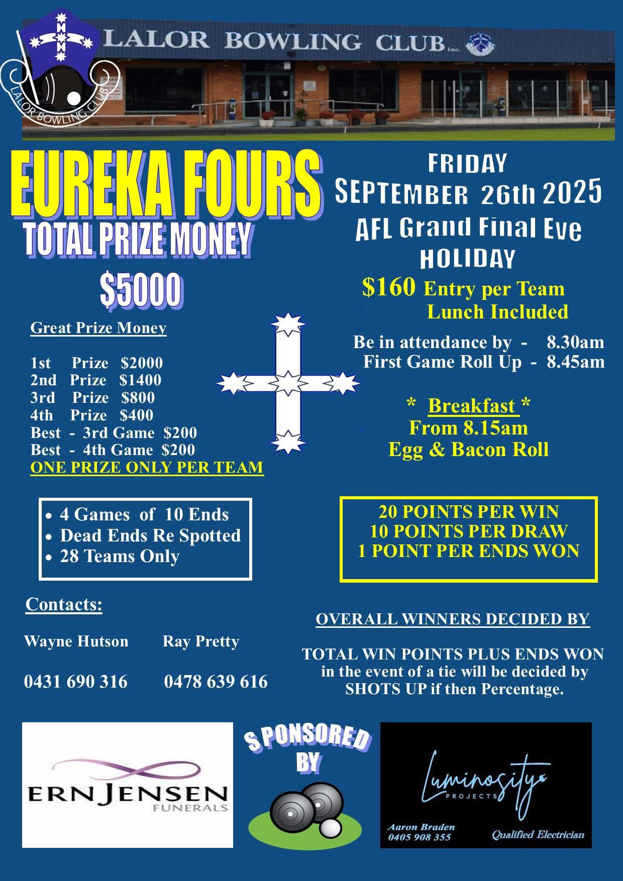 Lalor Eureka Fours flyer
