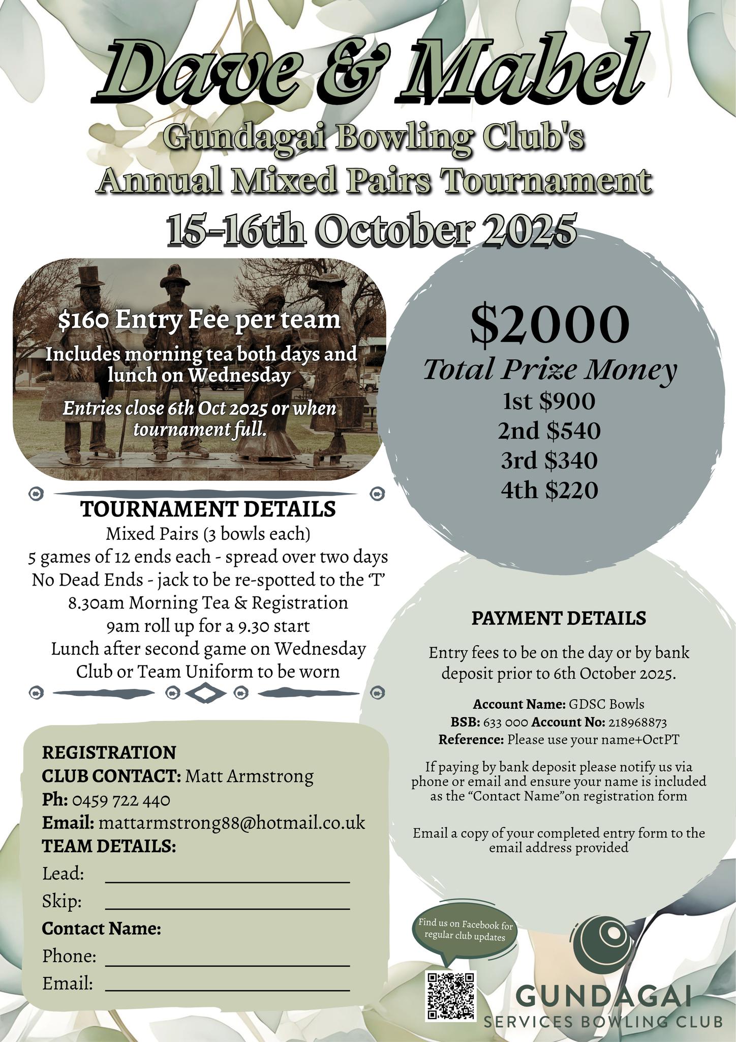 Annual Mixed Pairs Tournament