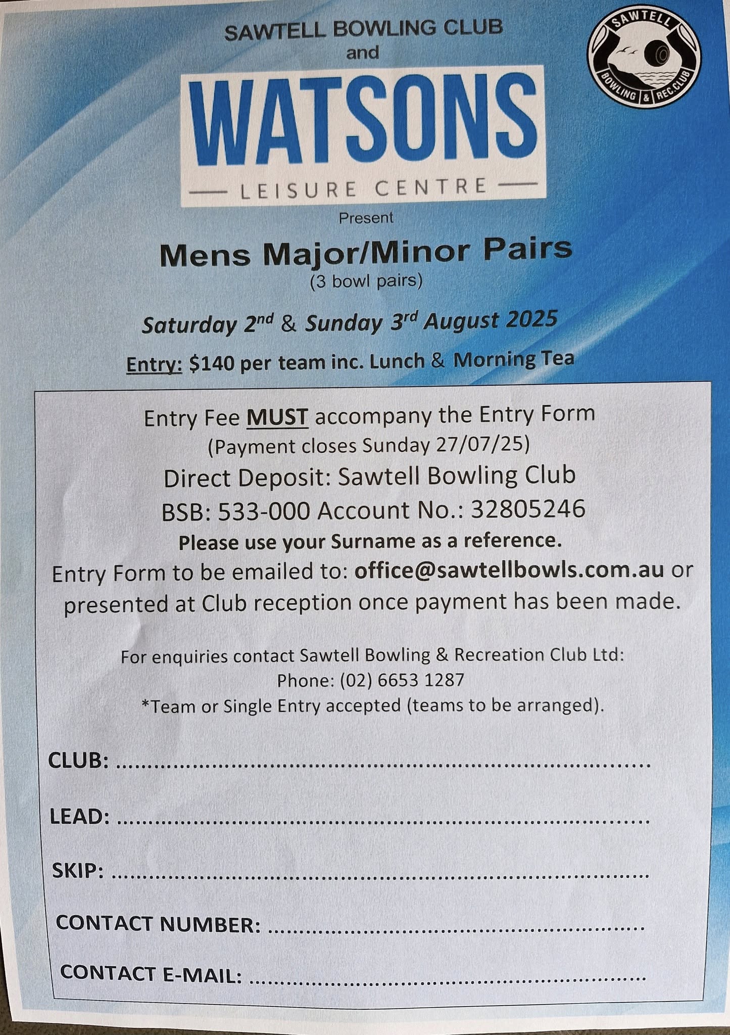 Mens Major Minor Pairs