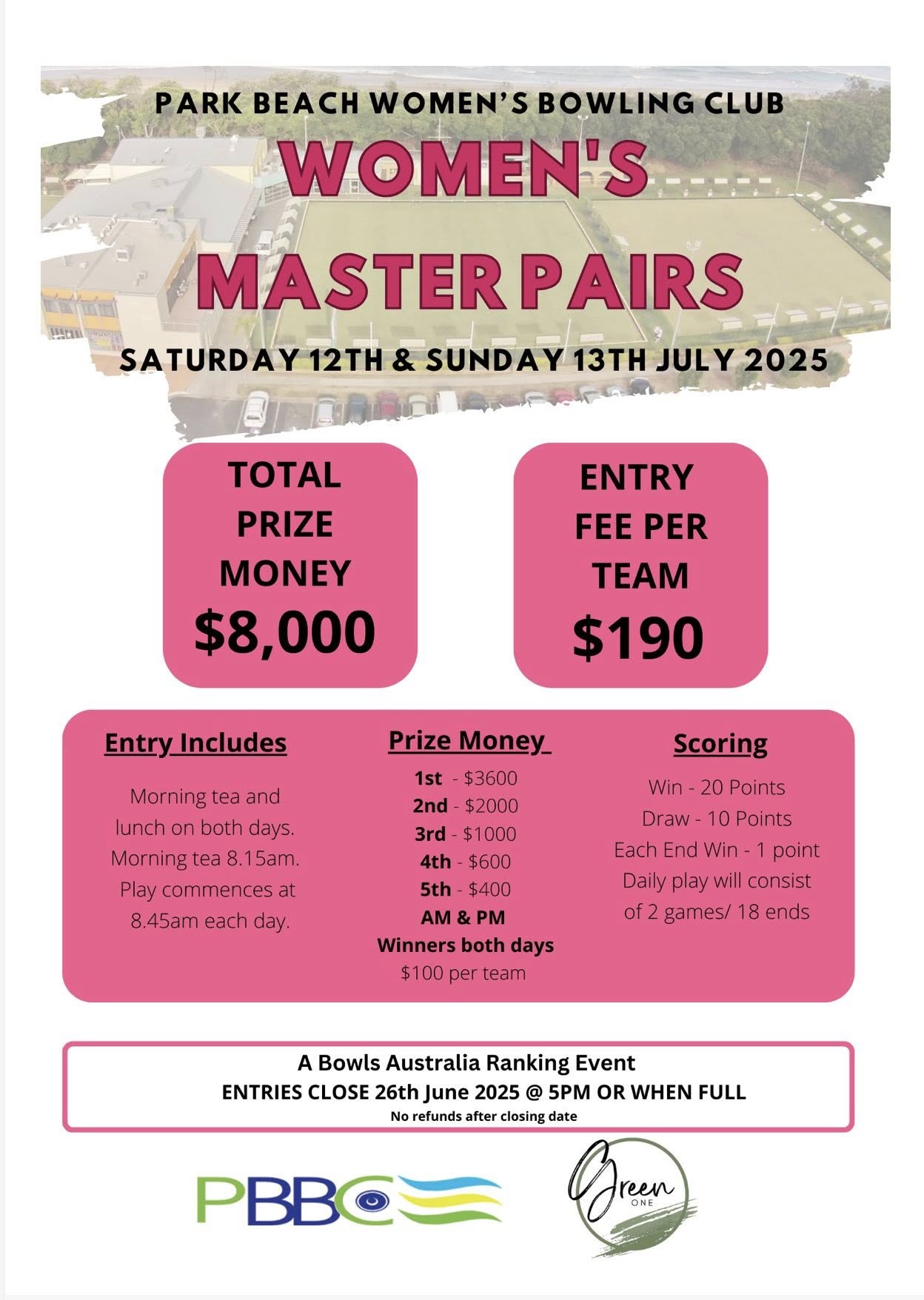 Womens Master Pairs flyer