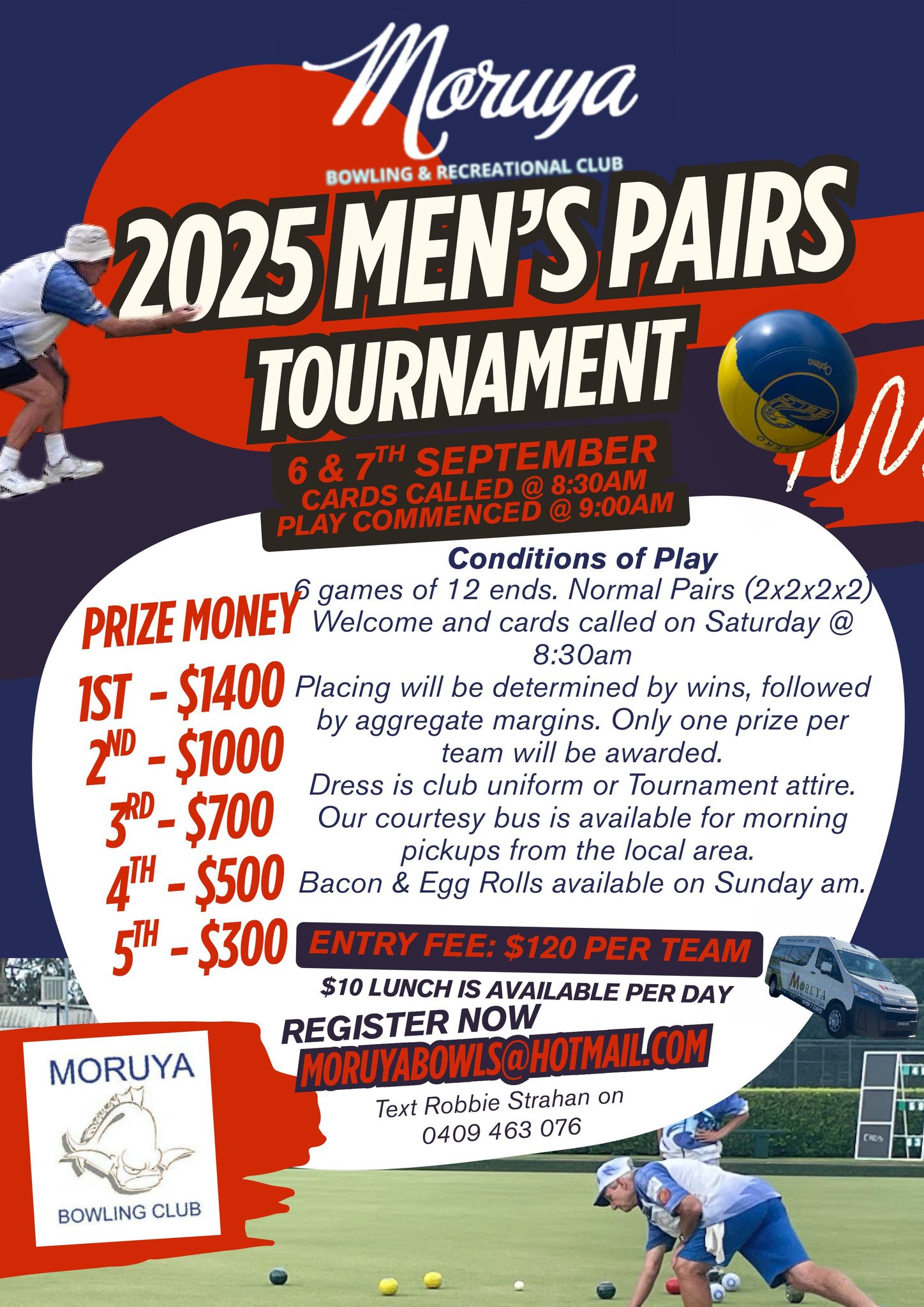 2025 Mens Pairs Tournament flyer