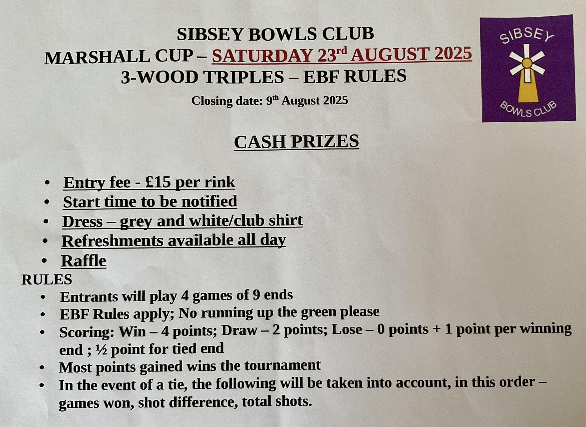 3 Wood Triples flyer