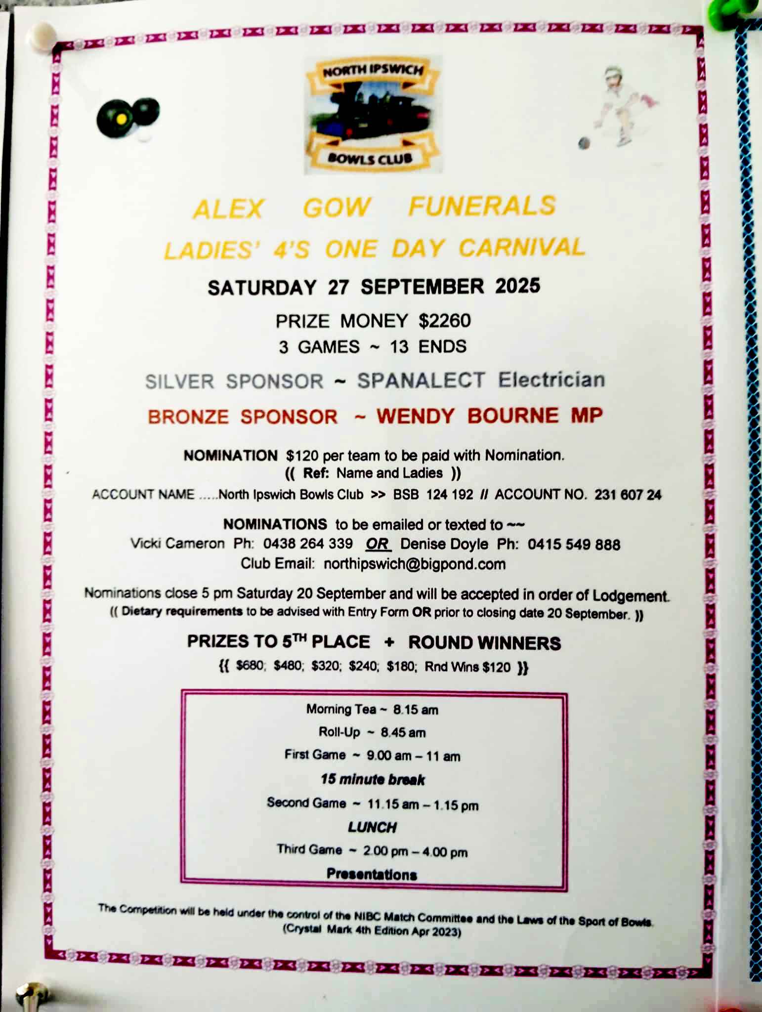 Ladies 4s One Day Carnival