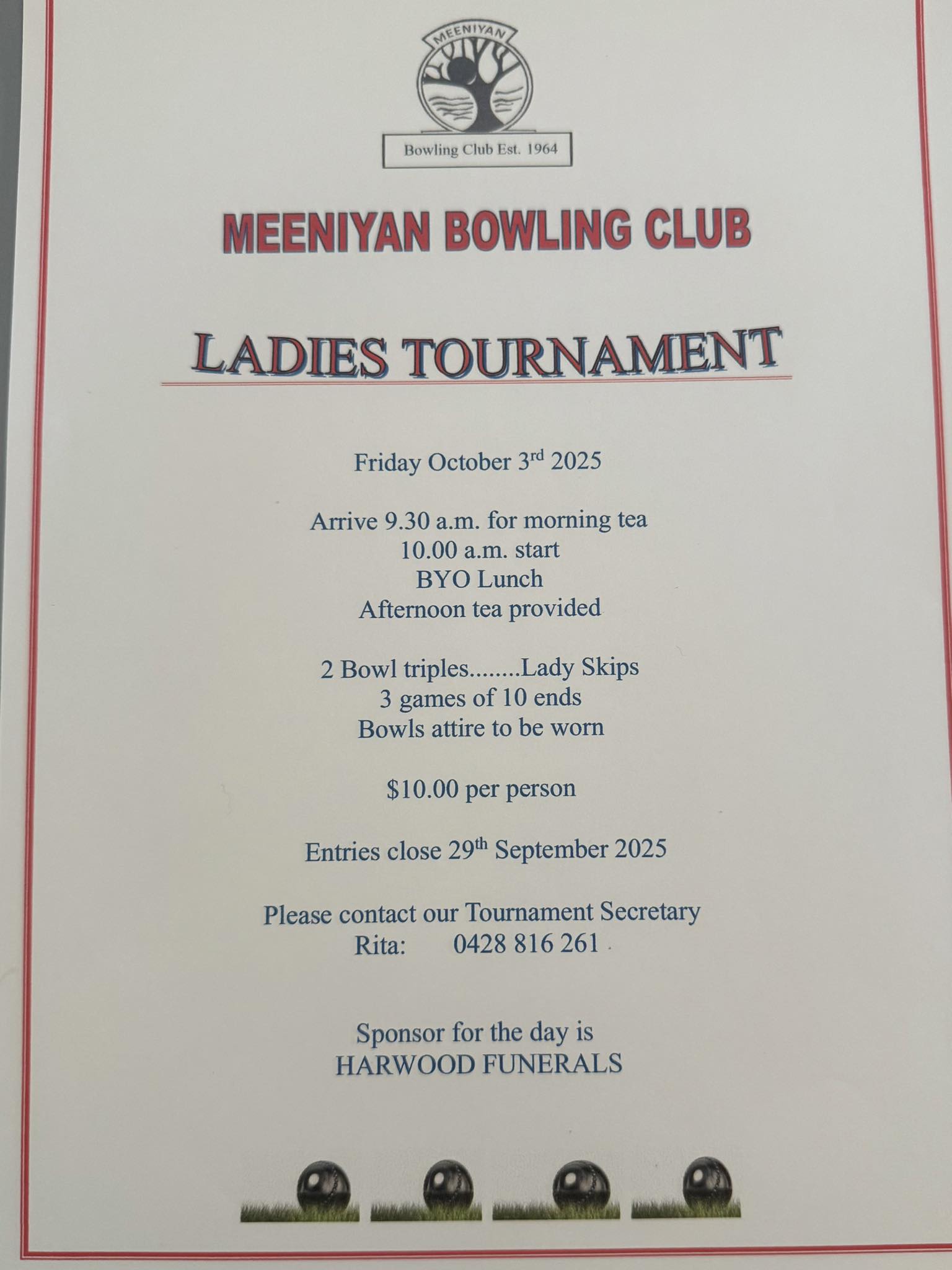 Ladies Tournament flyer