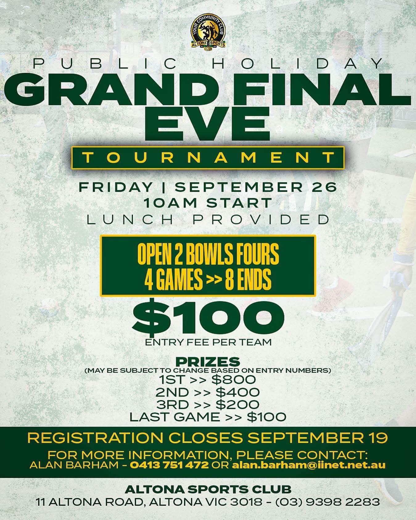 AFL Grand Final Eve Fours