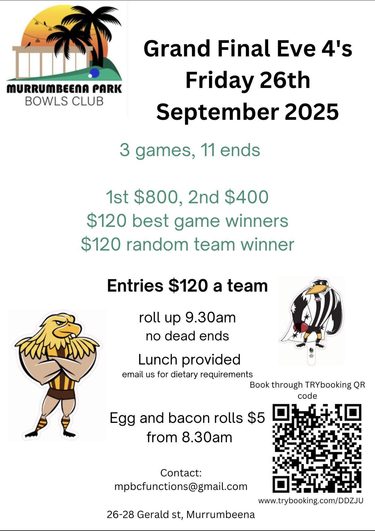 Grand Final Eve 4s flyer