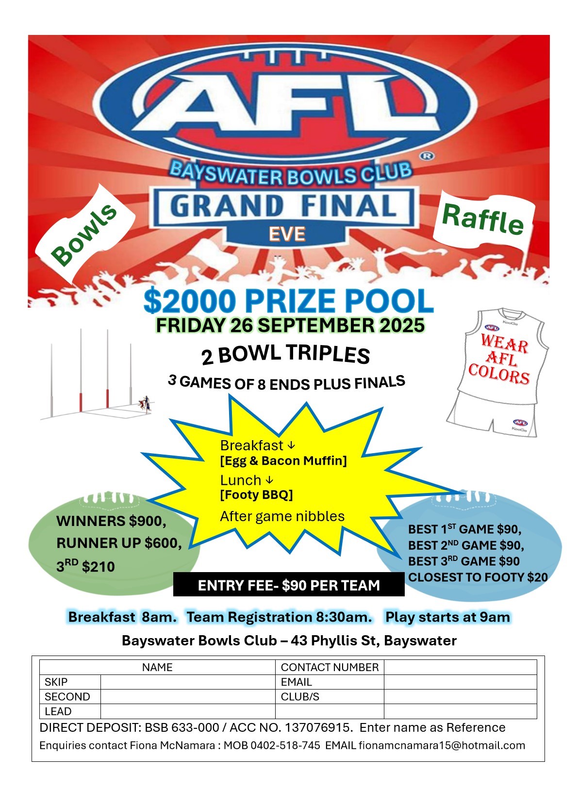 AFL Bayswater Grand Final Eve
