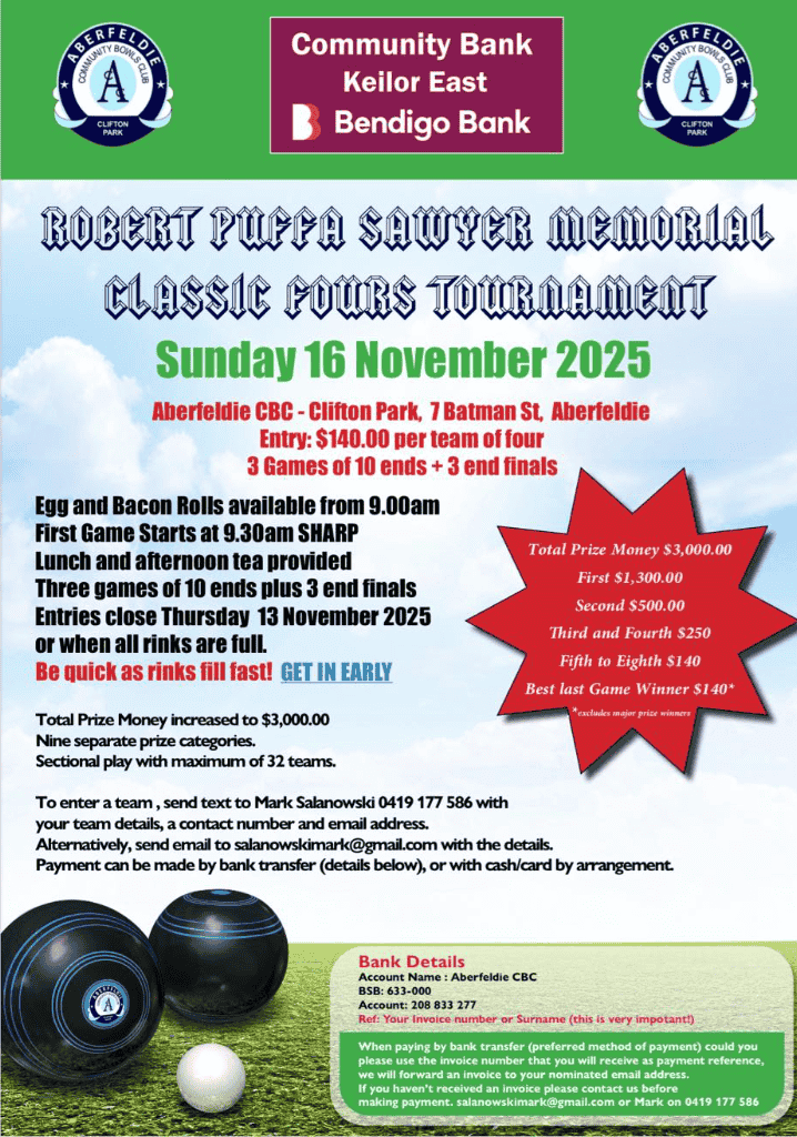Robert Puffa Sawyer Memorial flyer