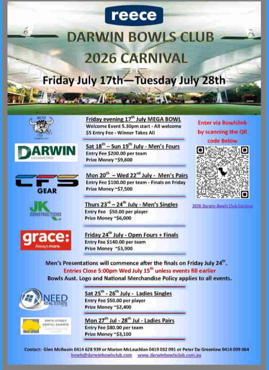 Open Fours Finals 2026 Carnival flyer