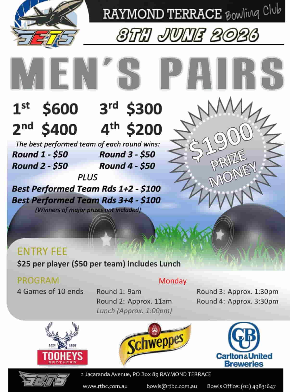 Raymond Terrace Mens June Pairs flyer