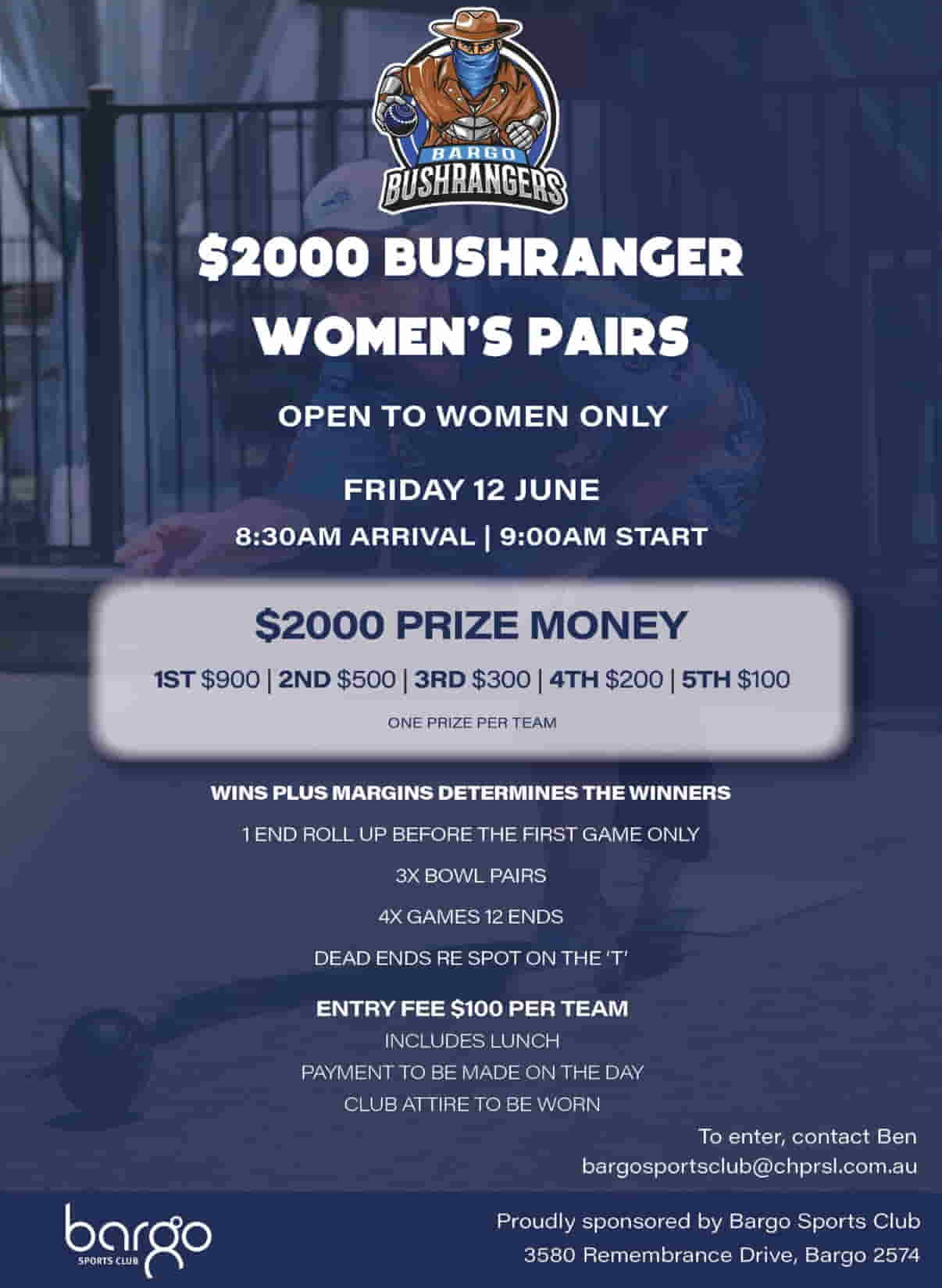 $2000 Bushranger Womens Pairs