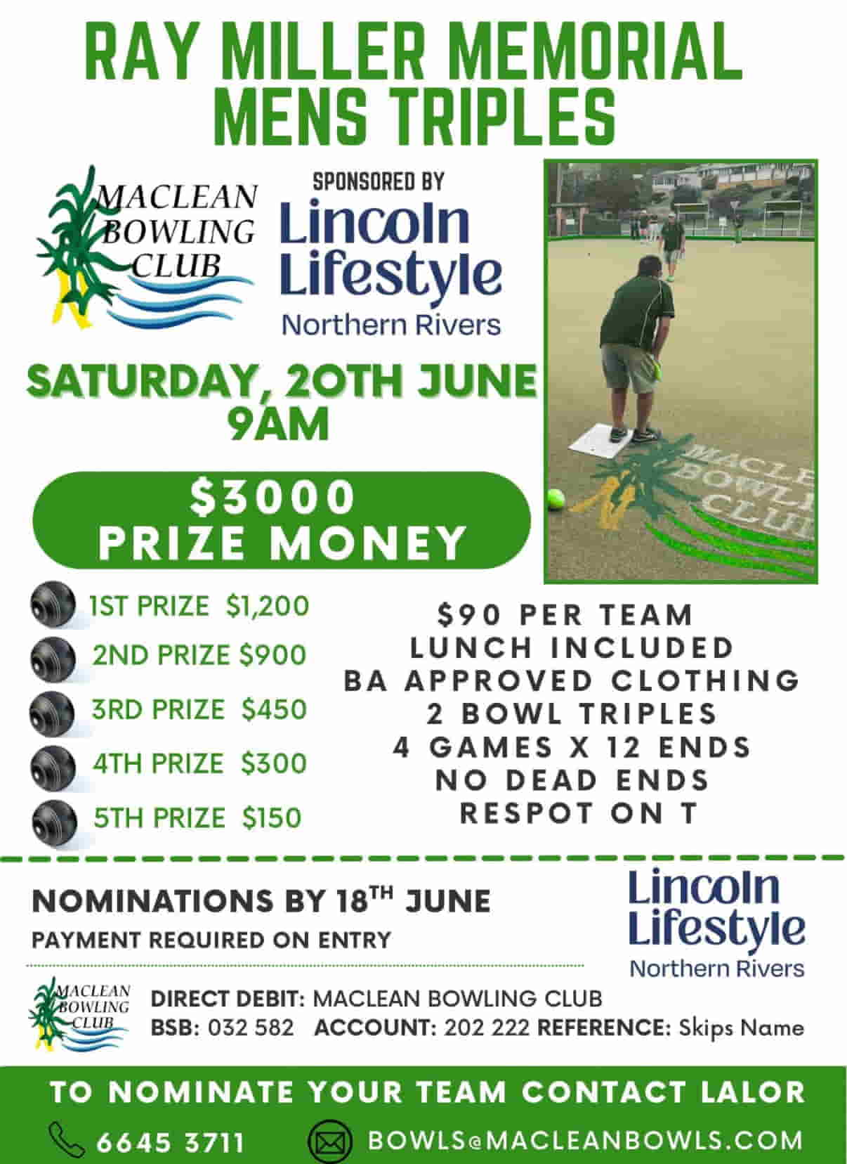 Ray Miller Memorial Mens Triples flyer