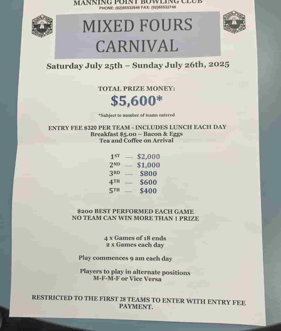 Mixed Fours Carnival