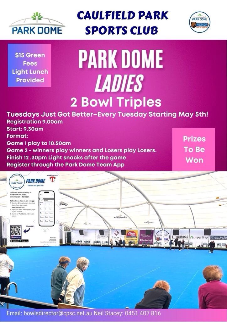 Park Dome Ladies 2 Bowl Triples