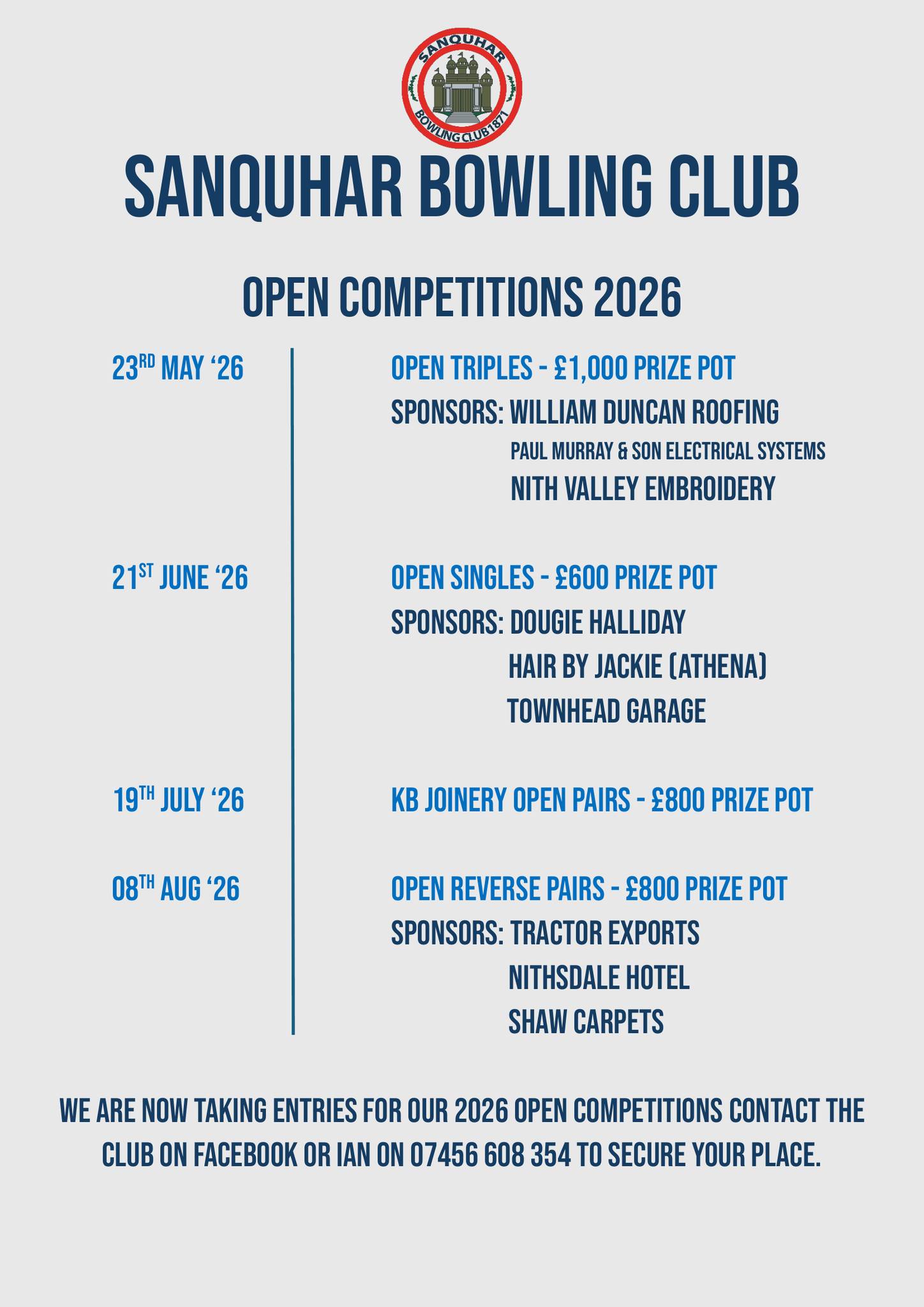 Open Triples Competitions 2026 flyer