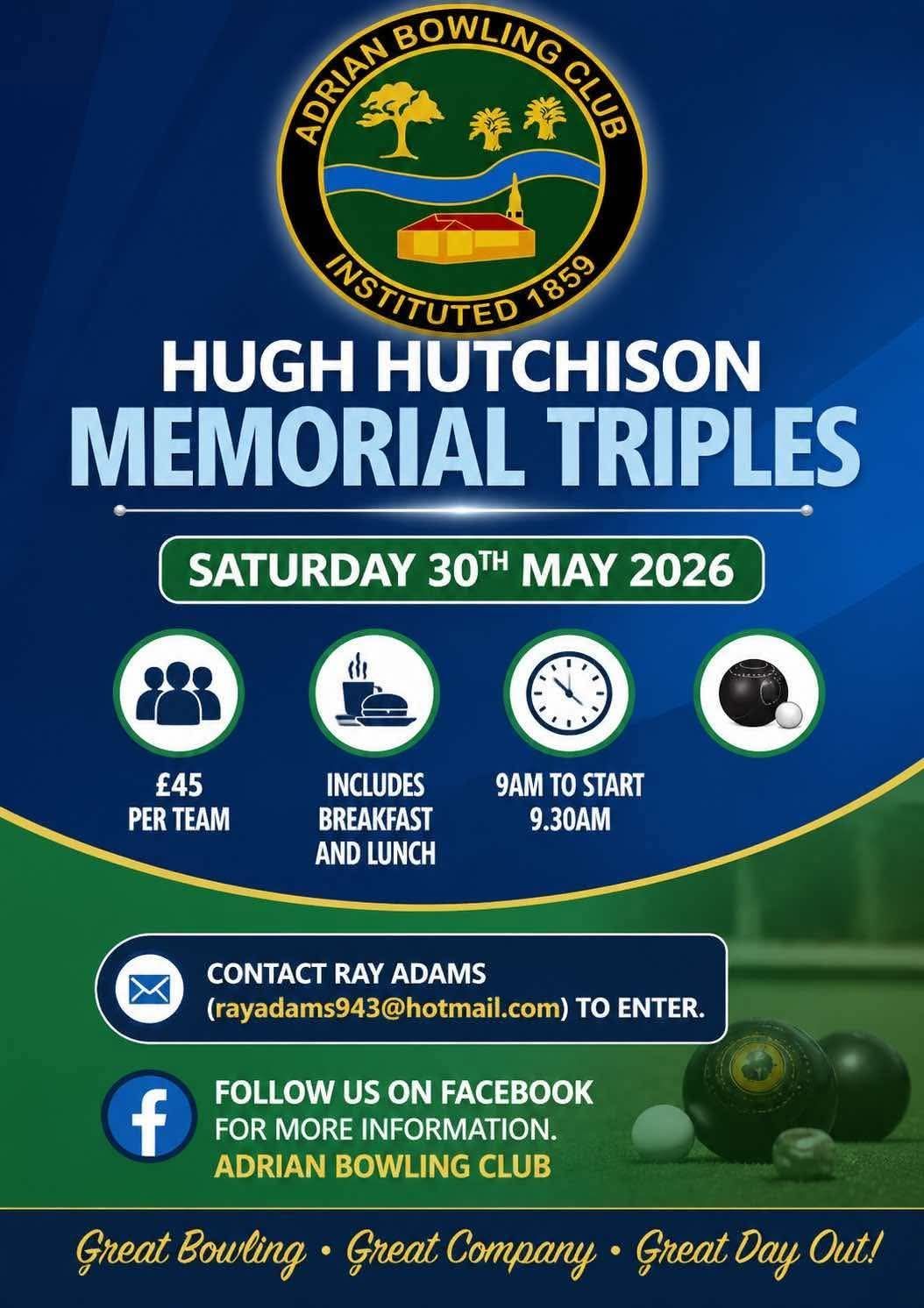 Hugh Hutchison Memorial Triples flyer