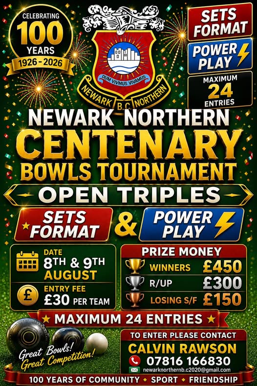 Newark Northern Centenary Tournament flyer