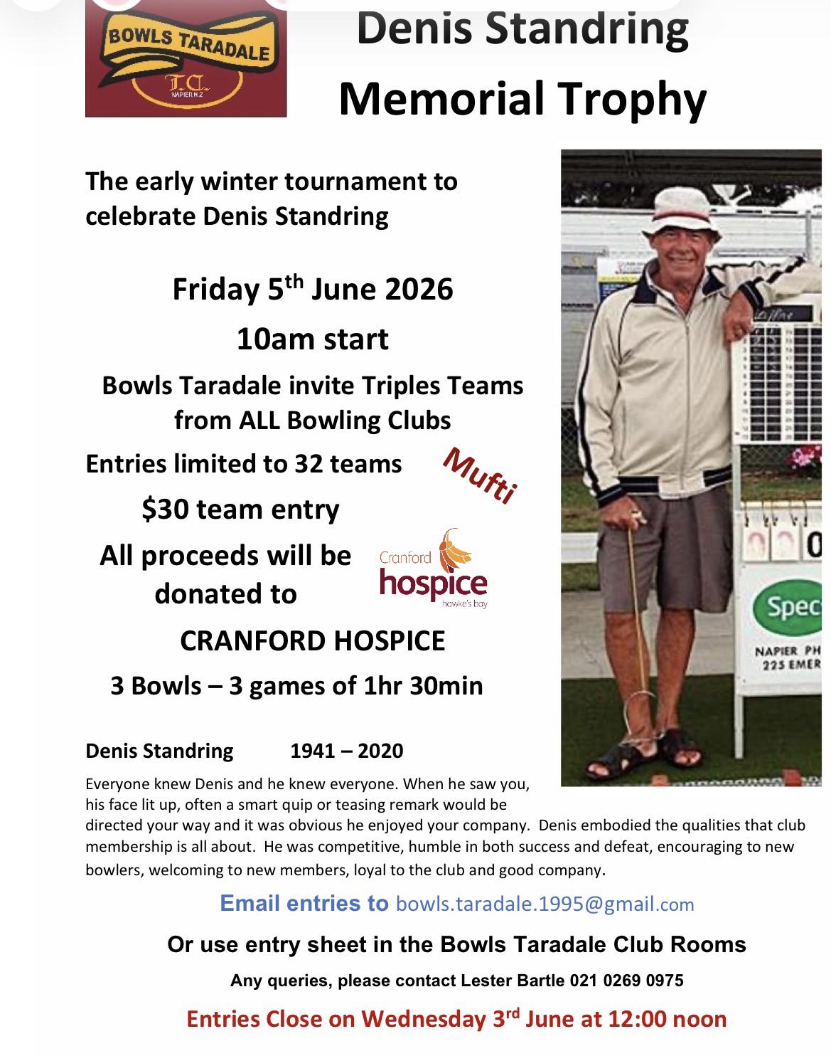 Denis Standring Memorial Trophy flyer