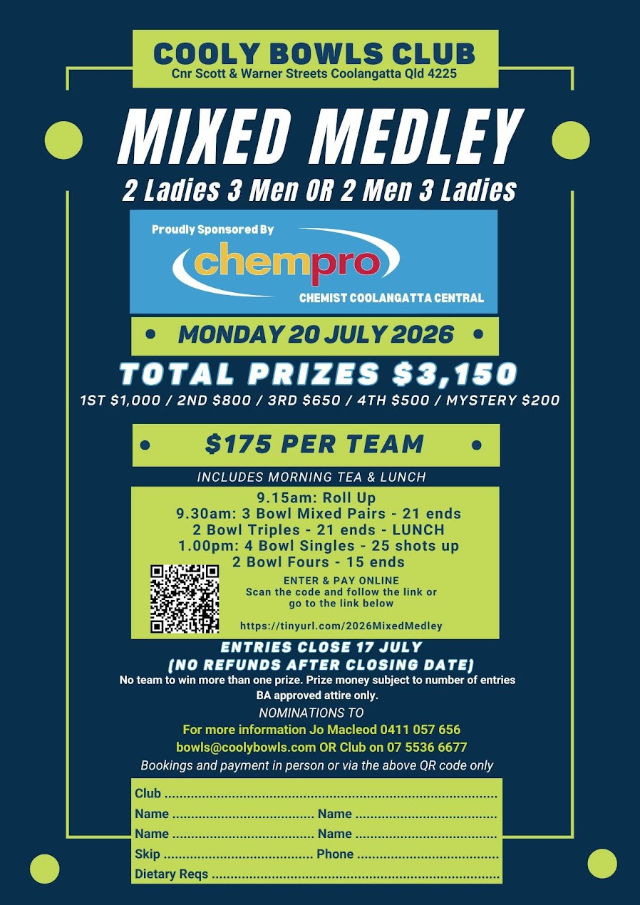 Cooly Mixed Medley flyer
