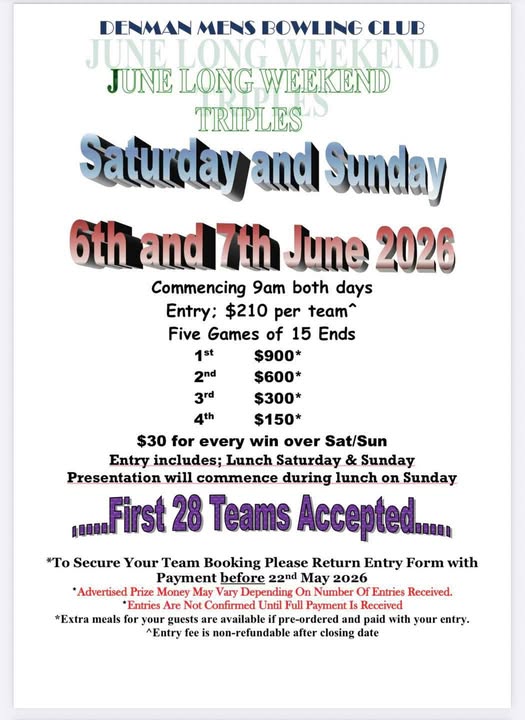 June Long Weekend Triples flyer