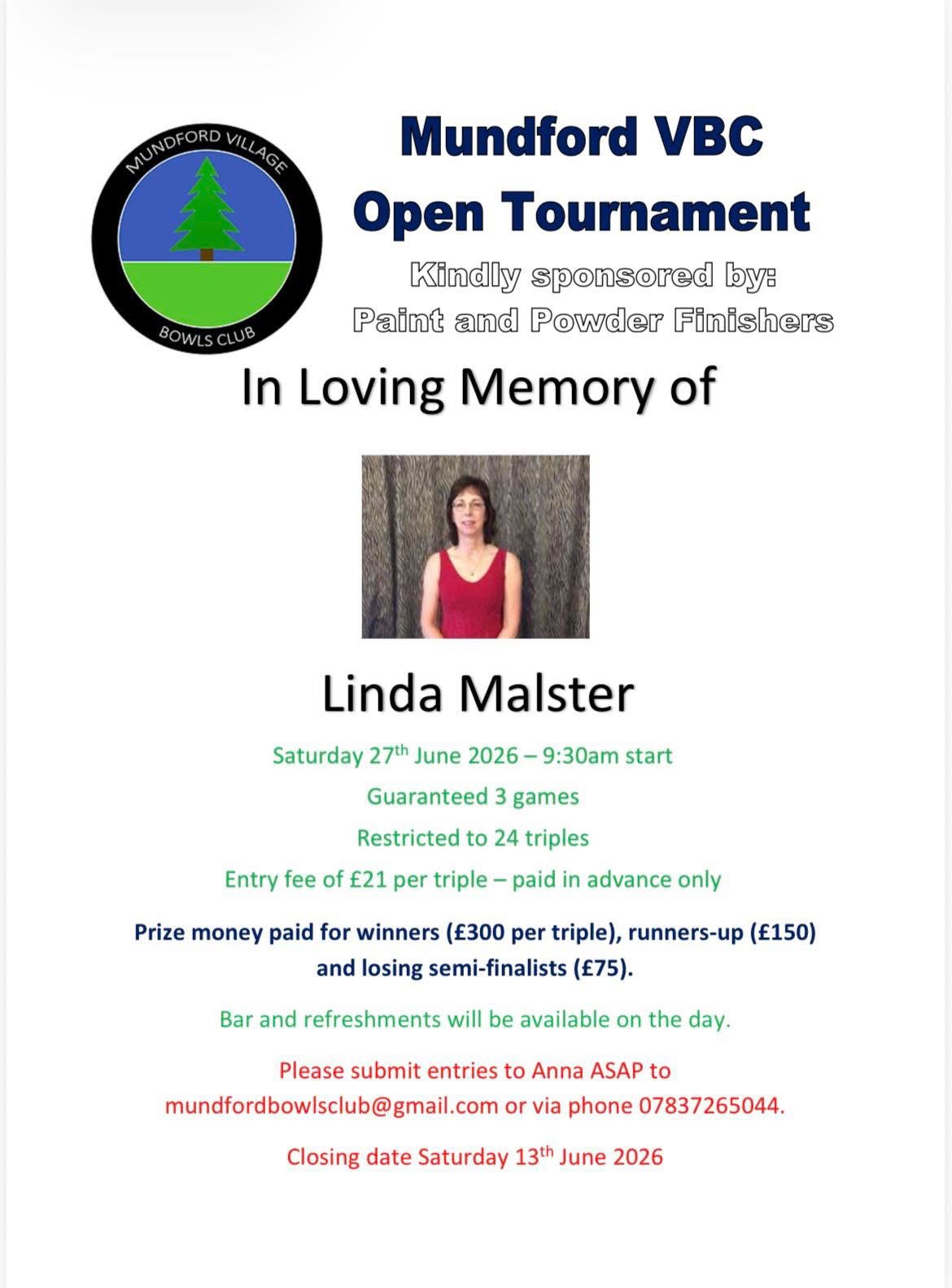Linda Malster Memorial Tournament flyer