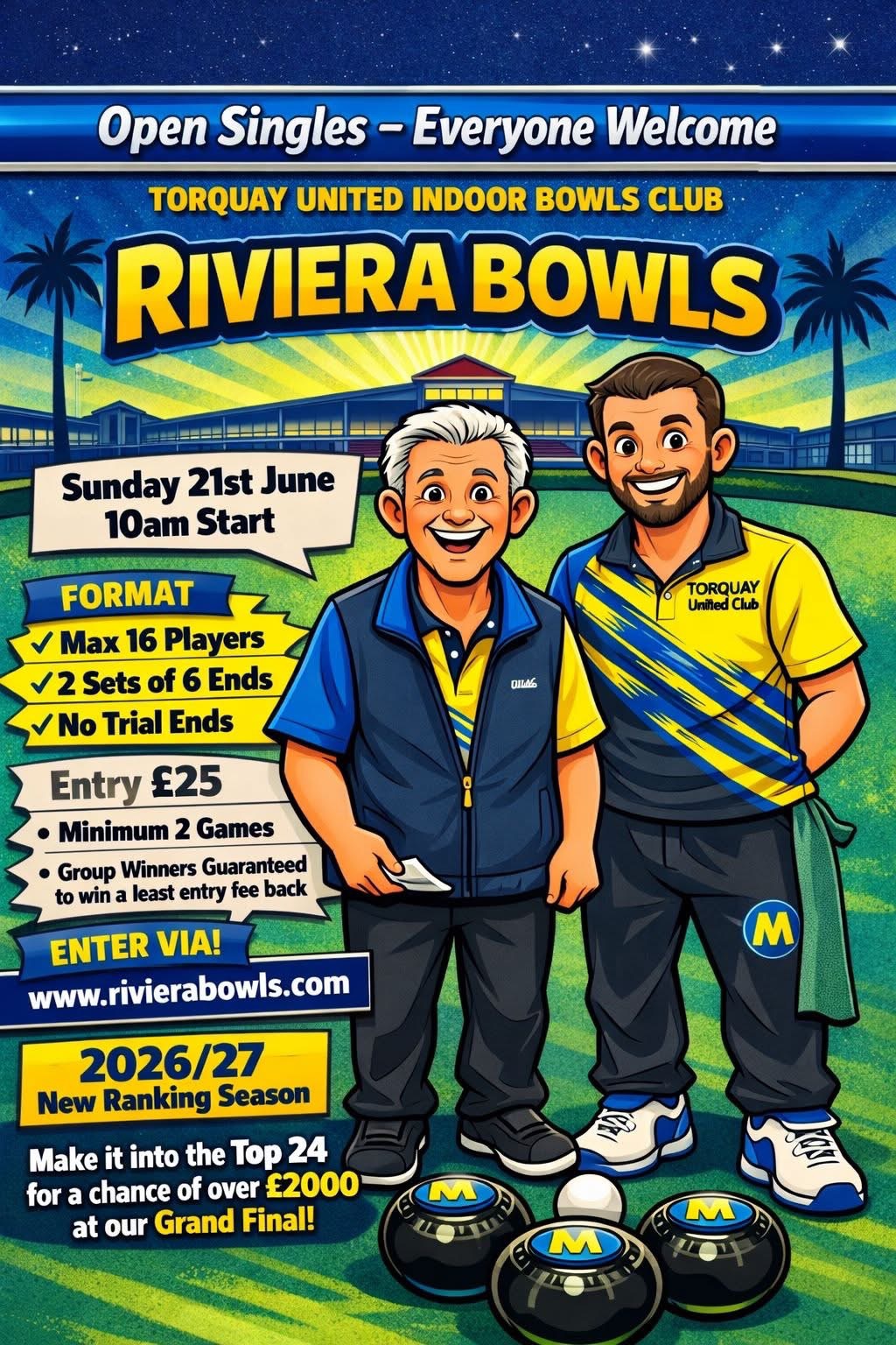 Torquay United Open Singles flyer