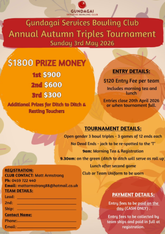 Annual Autumn Triples Tournament