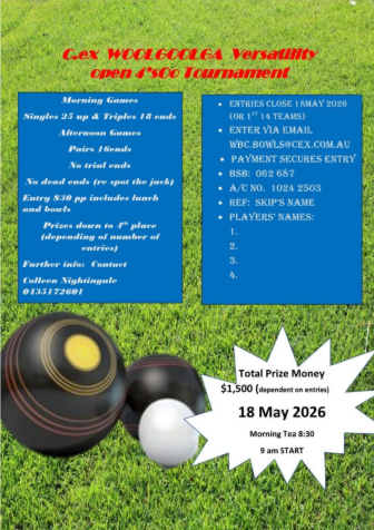 Versatility Open 4s Tournament flyer