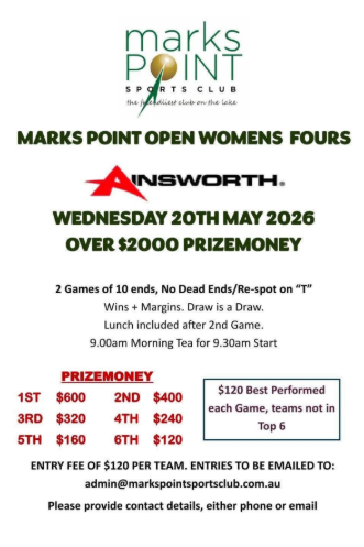 Marks Point Open Womens Fours flyer