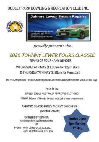 2026 Johnny Lewer Fours Classic