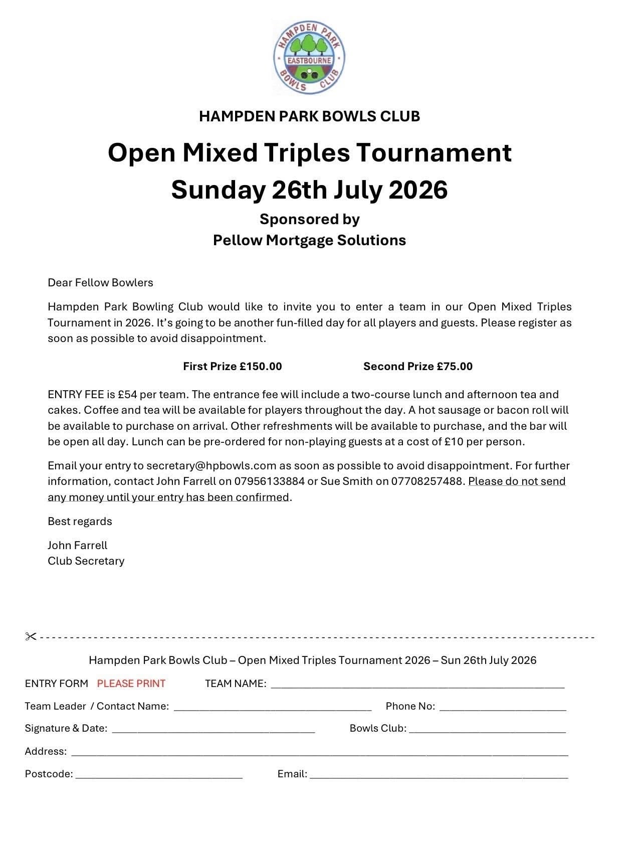 HP Open Mixed Triples flyer