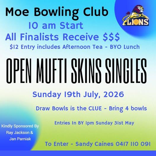 Open Mufti Skins Singles flyer