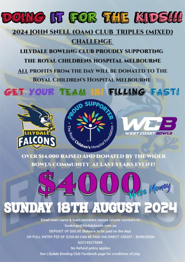 John Snell Club Triples Challenge flyer