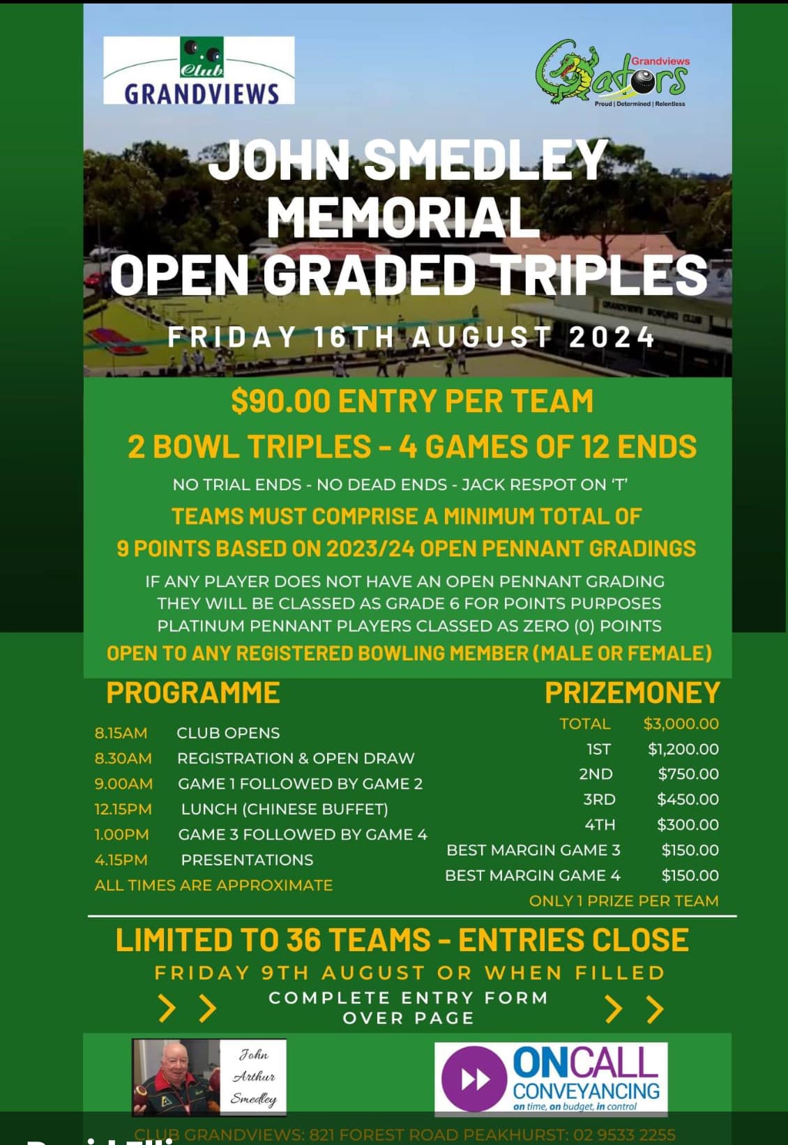 John Smedley Memorial Triples flyer