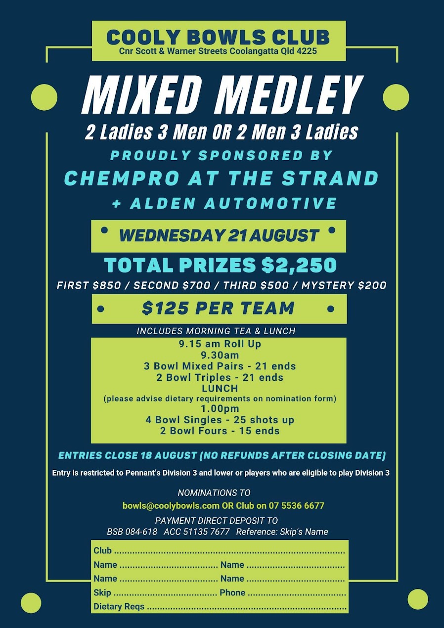 Cooly Mixed Medley flyer