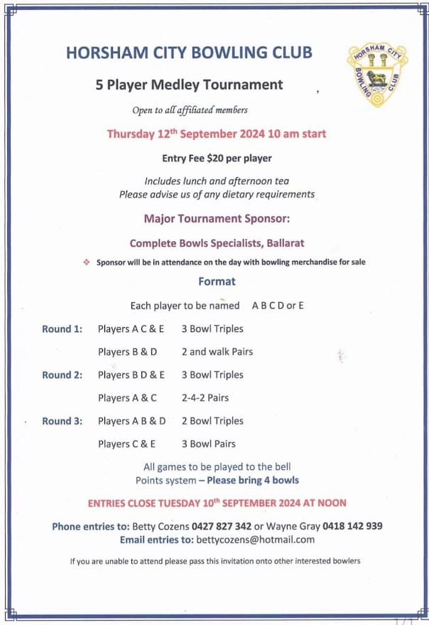 5 Player Medley flyer