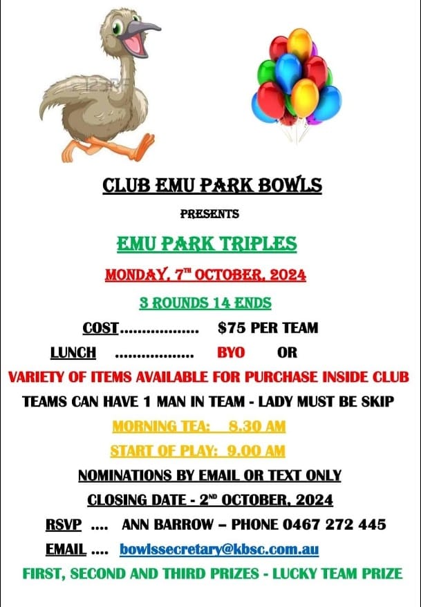 Emu Park Triples flyer