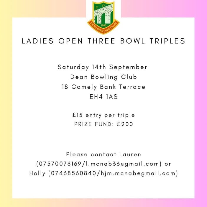 Ladies 3 Bowl Triples flyer