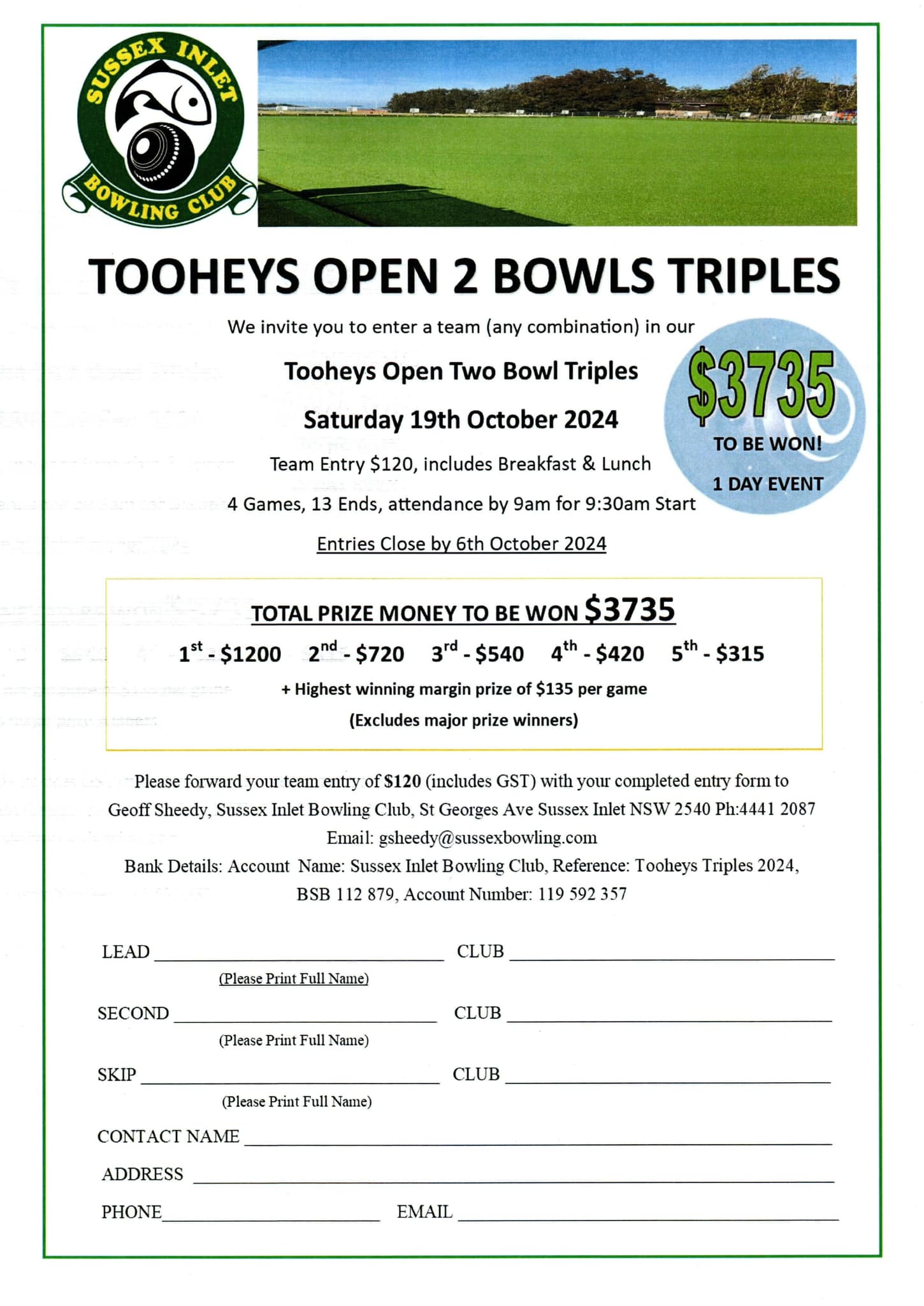 Tooheys Open 2 Bowls Triples