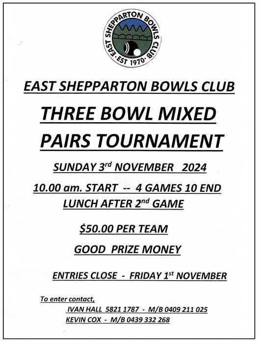 3 Bowl Mixed Pairs flyer