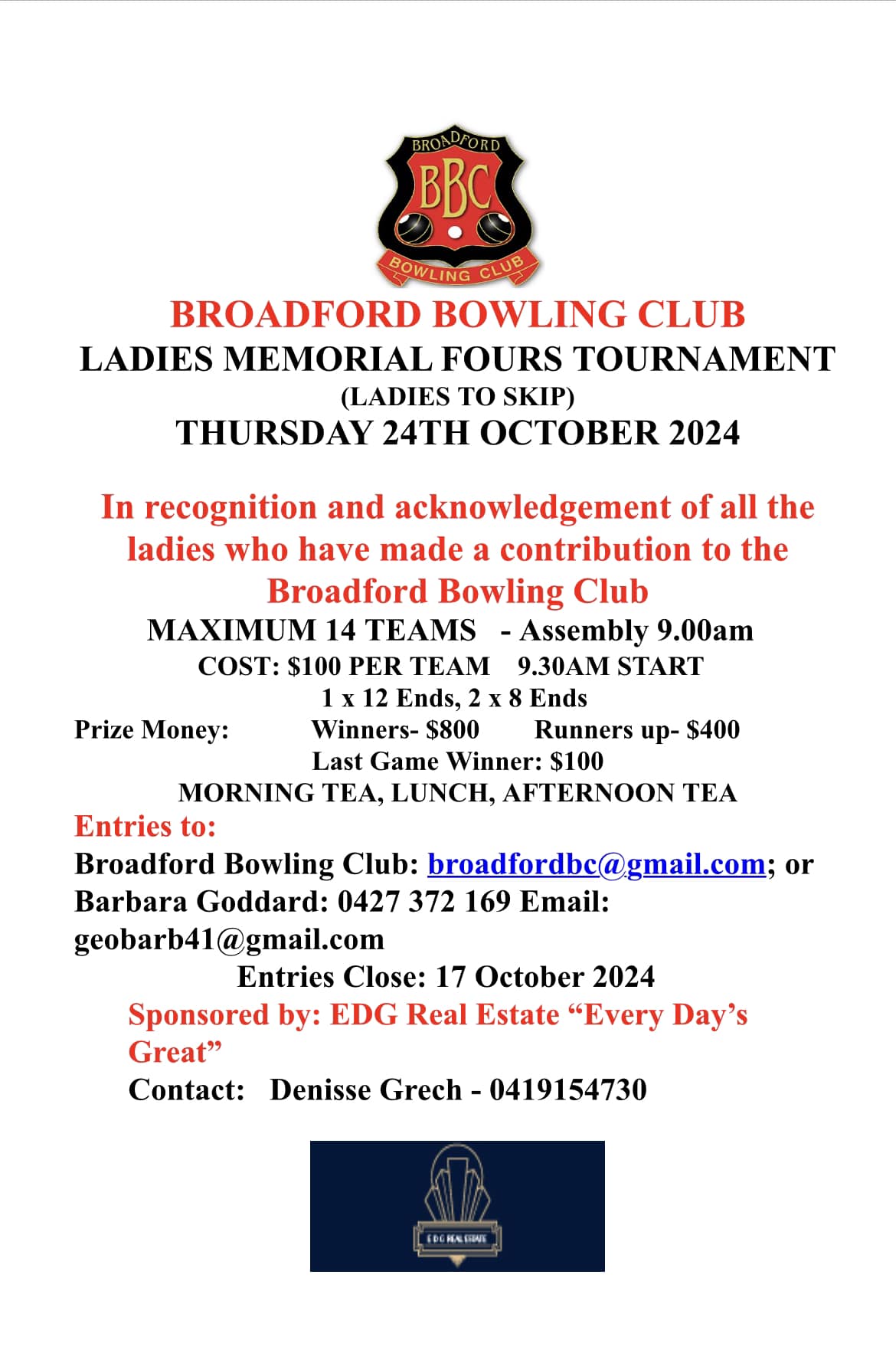 Ladies Memorial Fours