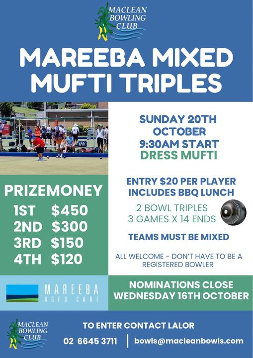 Mareeba Mixed Mufti Triples flyer