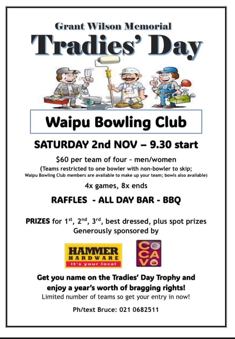 Grant Wilson Memorial Tradies Day flyer