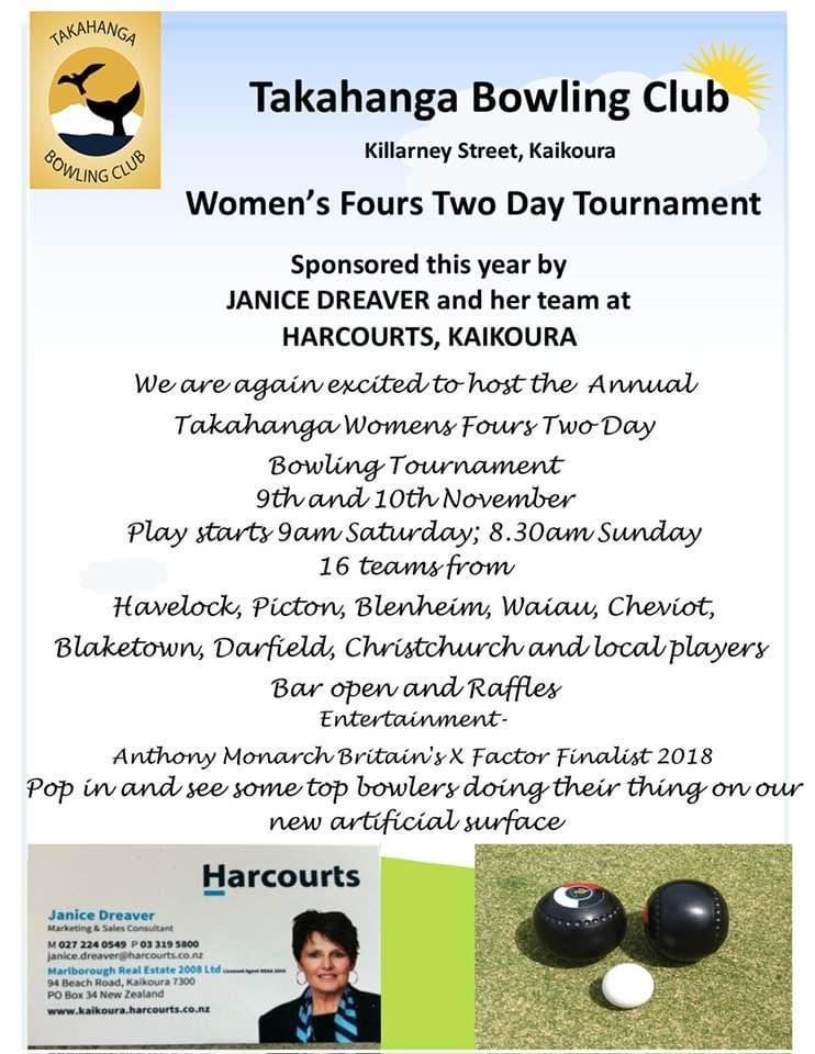 Womens Fours 2 Day Tournament flyer