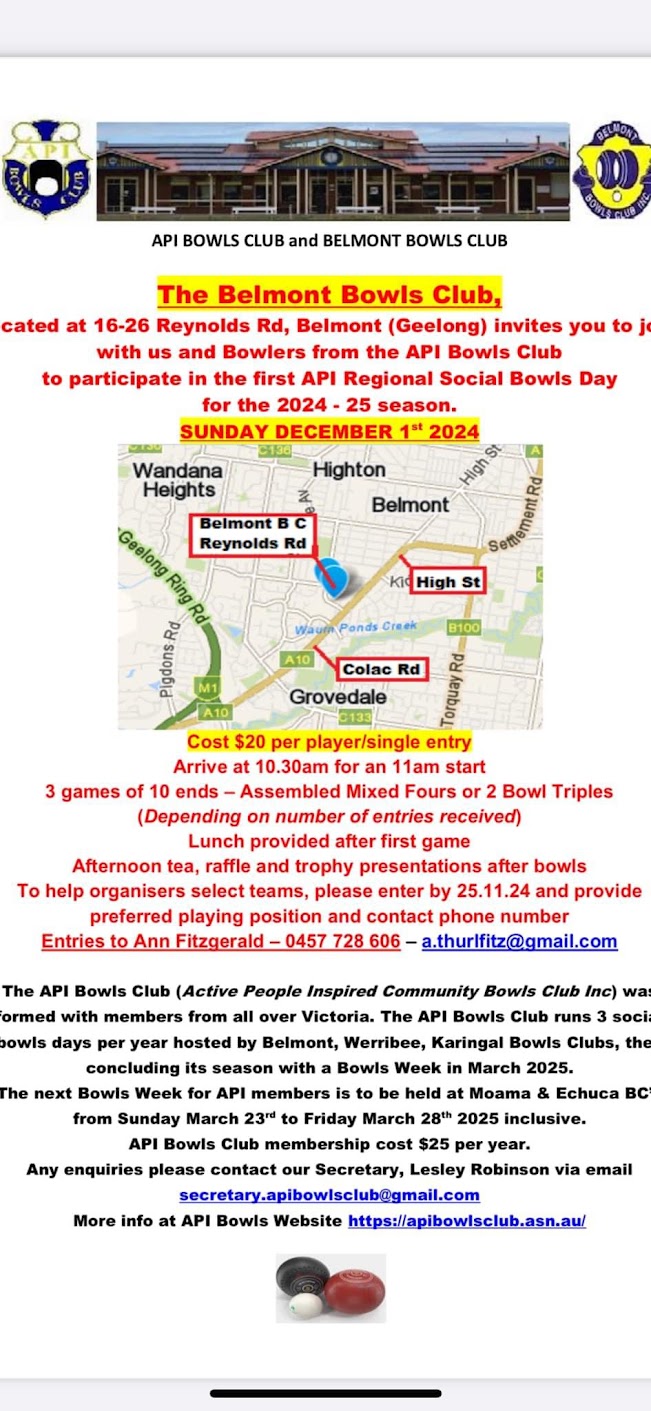 API Regional Social Bowls Day