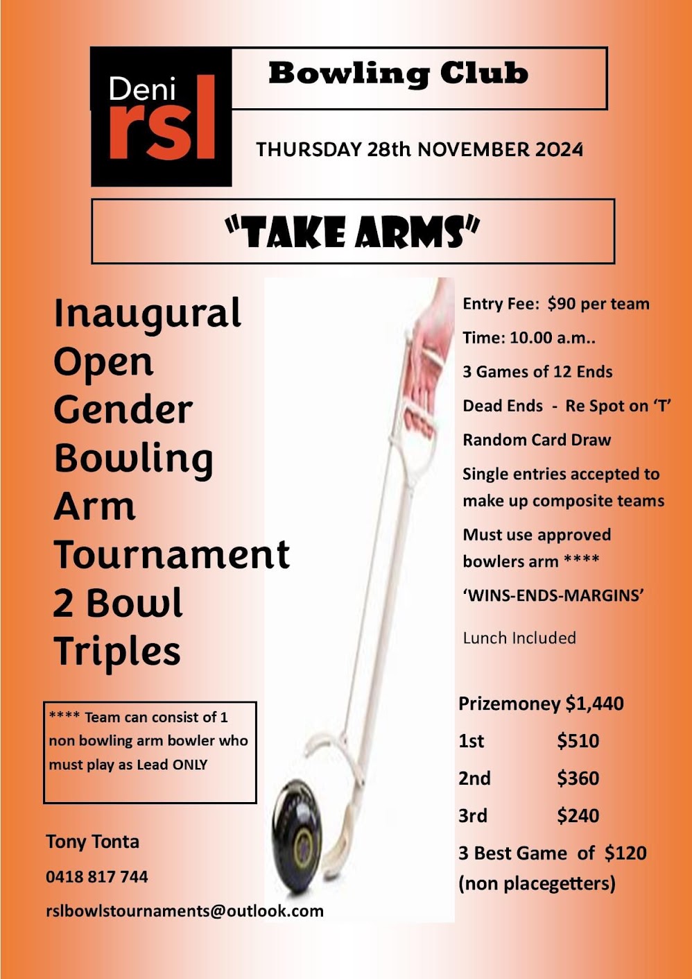 Take Arms 2 Bowl Triples flyer